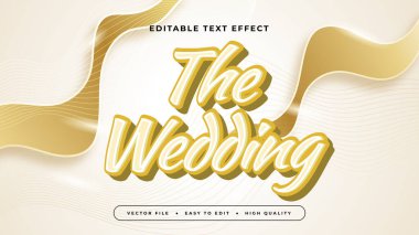 Beyaz ve Altın Mor Düğün 3d Düzenlenebilir Metin Efekti - Yazı Tipi Stili
