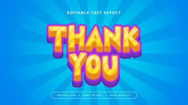 Turuncu Mavi ve Mor Teşekkürler 3d Düzenlenebilir Metin Efekti - Yazı Tipi Biçimi
