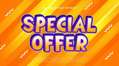 Beyaz Turuncu ve Mor Menekşe Özel Teklif 3d Düzenlenebilir Metin Efekti - Yazı Tipi Stili