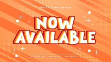 Beyaz Turuncu ve Sarı Şimdi Kullanılabilir 3d Düzenlenebilir Metin Efekti - Yazıtipi Biçimi