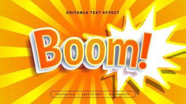 Turuncu ve Beyaz Patlama 3d Düzenlenebilir Metin Efekti - Yazı Tipi Stili