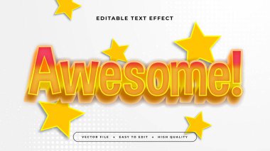 Sarı Kırmızı ve Beyaz Muhteşem 3d Düzenlenebilir Metin Efekti - Yazı Tipi Biçimi