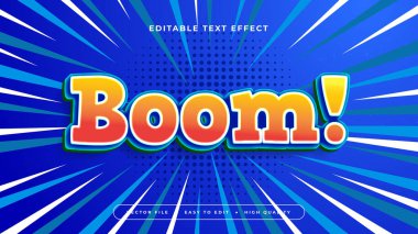 Turuncu Beyaz ve Mavi Patlama 3d Düzenlenebilir Metin Efekti - Yazı Tipi Stili