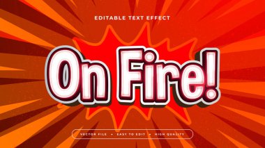 Beyaz ve Kırmızı Ateşli 3d Düzenlenebilir Metin Efekti - Yazı tipi
