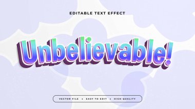 Yumuşak Mor Mor Mor Mavi ve Beyaz İnanılmaz 3d Düzenlenebilir Metin Efekti - Yazı Tipi Stili