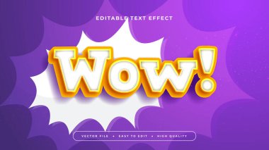 Orange White ve Purple Violet Wow 3d Düzenlenebilir Metin Efekti - Yazı Tipi Stili