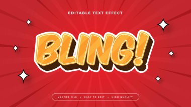 Turuncu Kırmızı ve Beyaz Bling 3d Düzenlenebilir Metin Efekti - Yazıtipi Biçimi