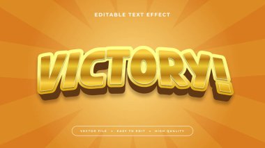 Turuncu Sarı ve Altın Zafer 3d Düzenlenebilir Metin Efekti - Yazı Tipi Stili