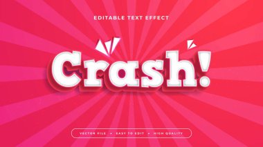 Beyaz ve Kırmızı Çökme 3d Düzenlenebilir Metin Efekti - Yazı Tipi Biçimi