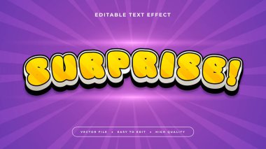 Mor mor ve beyaz sürpriz 3d Düzenlenebilir Metin Efekti - Yazı Tipi Stili