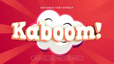 Kırmızı ve Beyaz Kaboom 3d Düzenlenebilir Metin Efekti - Yazıtipi Biçimi
