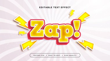 Sarı Kırmızı ve Beyaz Zap 3d Düzenlenebilir Metin Efekti - Yazıtipi Biçimi