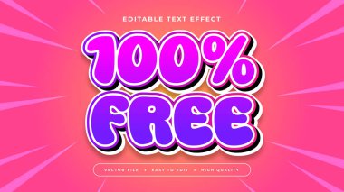 Mor Mor Mor Mor Pembe ve Beyaz 100 Persen Ücretsiz 3d Düzenlenebilir Metin Efekti - Yazı Tipi Stili