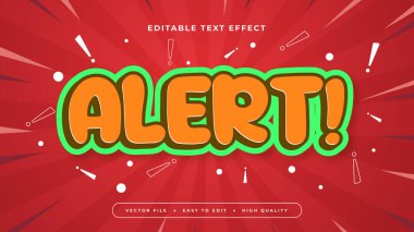 Kırmızı Yeşil ve Turuncu Uyarı 3d Düzenlenebilir Metin Efekti - Yazı Tipi