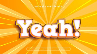 Turuncu ve Beyaz Evet 3d Düzenlenebilir Metin Efekti - Yazı Tipi Biçimi