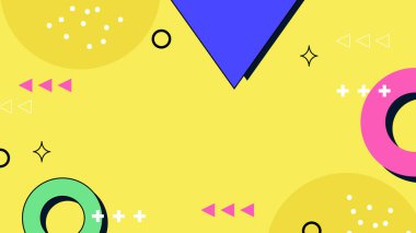 Modern Şekilli Renkli Soyut Geometrik Arkaplan. Canlı Renklerle Geometrik Şekilleri Gösteren Canlı Soyut Arkaplan. Yaratıcı Projeler, Tasarımlar ve Web Kullanımı için ideal