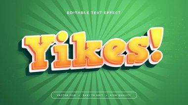 Sarı Beyaz ve Yeşil Yikes 3d Düzenlenebilir Metin Efekti - Yazı Tipi