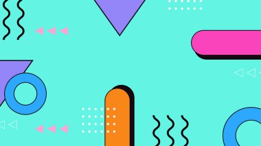 Şekiller ve Desenler ile Renkli Geometrik Soyut Arkaplan