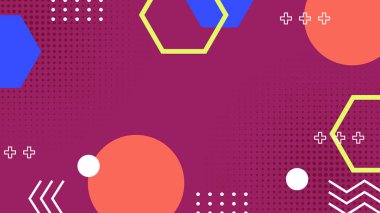 Canlı Şekiller ve Renklerle Soyut Geometrik Arkaplan. Yaratıcı Tasarım Projeleri, Sunumlar ve Modern Sanatsal Gösteriler için ideal