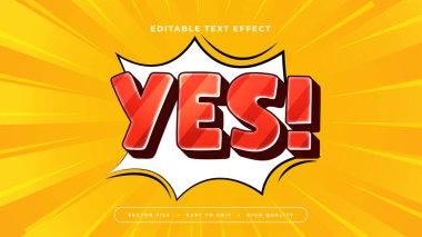 Sarı Turuncu ve Beyaz Evet 3d Düzenlenebilir Metin Efekti - Yazı Tipi Biçimi