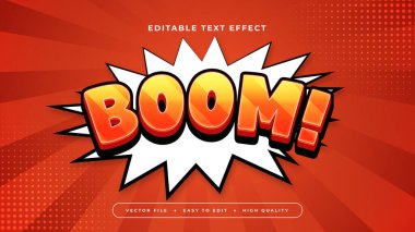 Kırmızı Turuncu ve Beyaz Patlama 3d Düzenlenebilir Metin Efekti - Yazı Tipi Stili