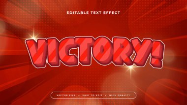 Kırmızı Zafer 3d Düzenlenebilir Metin Efekti - Yazıtipi Biçimi