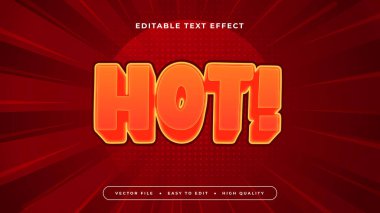 Kırmızı Sarı ve Turuncu Sıcak 3d Düzenlenebilir Metin Efekti - Yazı Tipi Stili