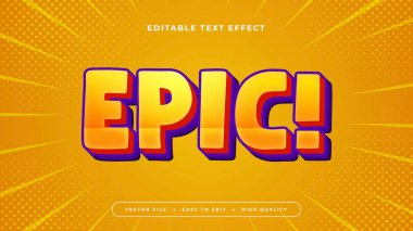 Turuncu Mavi ve Sarı Epik 3d Düzenlenebilir Metin Efekti - Yazı Tipi Biçimi