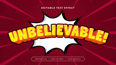 Kırmızı Sarı ve Beyaz İnanılmaz 3d Düzenlenebilir Metin Efekti - Yazı Tipi Stili