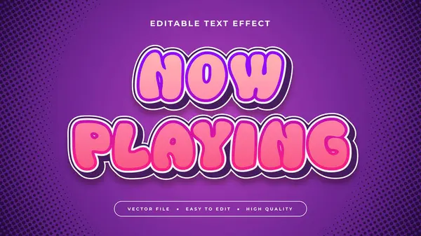 Mor Menekşe Pembe ve Beyaz Şimdi 3d Düzenlenebilir Metin Efekti - Yazı Tipi Stili