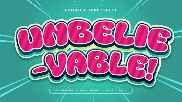 Yeşil Pembe ve Beyaz İnanılmaz 3d Düzenlenebilir Metin Efekti - Yazı Tipi Stili