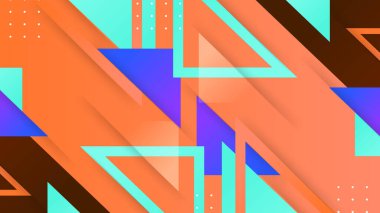 Canlı Şekiller ve Desenler ile Renkli Geometrik Soyut Arkaplan