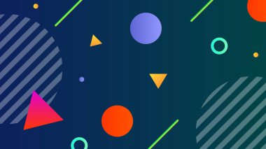 Canlı Şekiller ve Desenler ile Renkli Geometrik Soyut Arkaplan