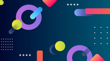 Dinamik Şekillere sahip enerjik Soyut Geometrik Arkaplan. Modern Grafik Tasarım Projeleri, Web Tasarımı veya Dijital Sunumlar için ideal