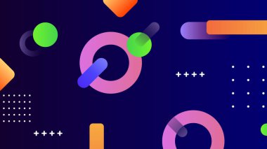 Soyut Şekiller ve Desenler ile Renkli Geometrik Arkaplan