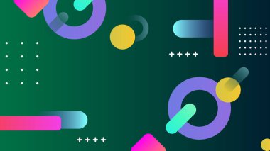 Şekiller ve Desenler ile Renkli Geometrik Soyut Arkaplan