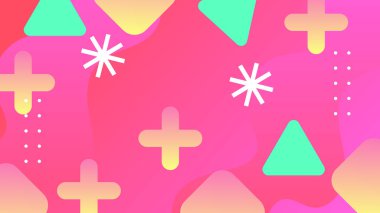 Renkli Geometrik Şekillerle Soyut Arkaplan. Modern Tasarımlar, Sunumlar ve Dijital Ortam İçin Mükemmel