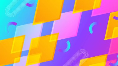 Gradyan Şekillere sahip soyut Geometrik Arkaplan. Modern Tasarımlar, Teknoloji Temaları veya Dijital Projeler İçin Mükemmel
