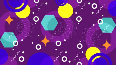 Renkli Geometrik Şekillere sahip canlı Soyut Arkaplan