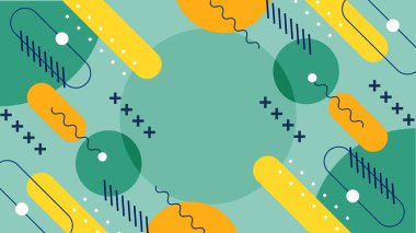 Renkli Geometrik Şekillerle Soyut Arkaplan. Modern Tasarımlar, Sunumlar ve Dijital Ortam İçin Mükemmel