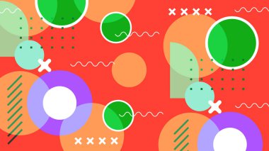 Renkli Geometrik Şekillere sahip canlı Soyut Arkaplan