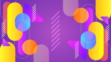 Şekiller ve Desenler ile Renkli Geometrik Soyut Arkaplan