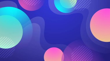 Canlı Şekiller ve Desenler ile Renkli Geometrik Soyut Arkaplan