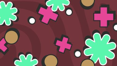 Arkaplanda Renkli Soyut Geometrik Şekiller