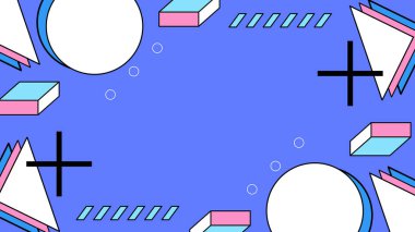 Modern Şekilli Renkli Soyut Geometrik Arkaplan. Canlı Renklerle Geometrik Şekilleri Gösteren Canlı Soyut Arkaplan. Yaratıcı Projeler, Tasarımlar ve Web Kullanımı için ideal