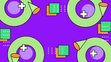 Renkli Şekillere sahip canlı Geometrik Soyut Arkaplan. Canlı Geometrik Şekiller ve Kalın Renkler içeren Oyuncu ve Dinamik Soyut Bir Arkaplan Modern ve Enerjik Tasarım Oluştur