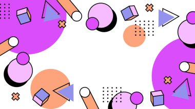 Arkaplanda Renkli Soyut Geometrik Şekiller