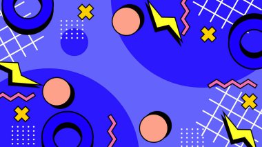 Retro Vibes ile Renkli Geometrik Soyut Arkaplan