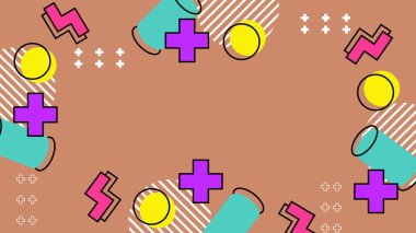 Kalın Şekilli Renkli Geometrik Soyut Arkaplan