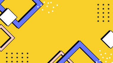 Renkli Şekillere sahip enerjik Soyut Geometrik Arkaplan. Web Tasarımı, Pazarlama Malzemeleri ve Sanatsal Projeler için ideal